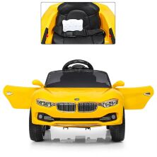 Дитячий електромобіль M 3175EBLR-6 BMW шкіряне сидіння жовтий