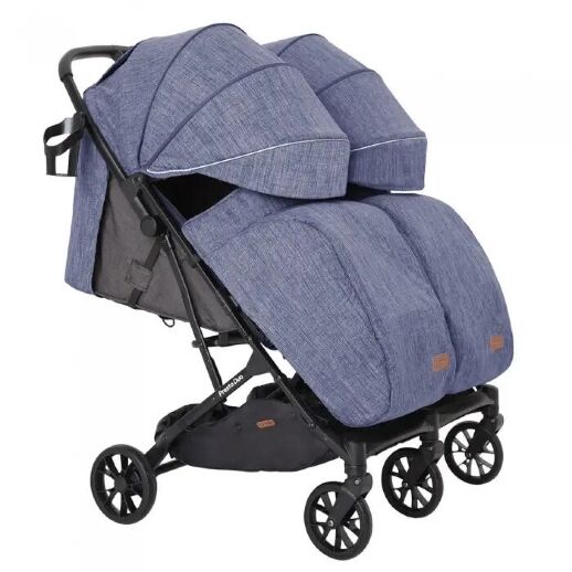 Прогулянкова коляска для двійні CARRELLO Presto Duo CRL-5506 Oxford Blue + дощовик синя