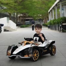 Дитячий електромобіль Спорткар Машина Formula1 M 5051EBLR-1 одномісний, шкіряне сидіння, MP3 / білий