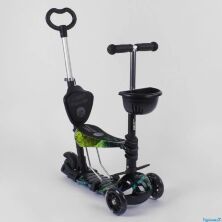 Самокат триколісний Best Scooter 5 в 1 10999 з батьківською ручкою і кошиком підсвічування коліс абстракція