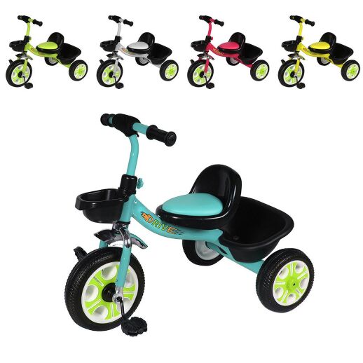 Дитячий велосипед триколісний TILLY DRIVE T-318 с багажної кошиком спереду і ззаду / 5 кольорів