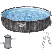 Каркасний круглий басейн З ДРАБИНОЮ і фільтр-насосом Bestway 5614X розмір 366 х 100см / обсяг 9150л