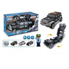 Ігровий набір МАШИНА-гараж 660 А-254 Поліцейський Джип зі світів і звуковими ефектами + 3 машинки спецсистеми