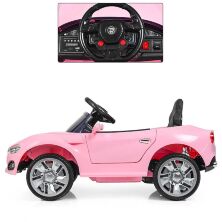 Дитячий електромобіль M 3175EBLR-8 BMW шкіряне сидіння рожевий