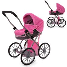 Коляска для ляльки класична Bambi 69882BN сіро-рожева