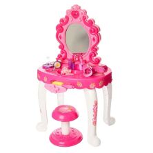 Дитячий туалетний столик, трюмо для дівчинки LIMO TOY 16693A стільчик фен музика світло аксесуари рожевий