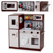 Дитячий ігровий набір Кухня дерев'яна MD 2319 плита мийка духовка посуд телефон тріскачка **