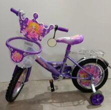 Дитячий двоколісний велосипед Mustang Принцеса 14 дюймів фіолетовий з кошиком**