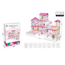 Будиночок пластиковий для ляльок 556-38A ляльковий Дім Трехрехэтажный "Dream Villa" з аксесуарами (246 предметів)*