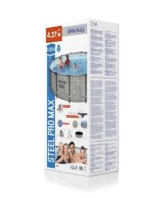 Каркасний круглий басейн З ДРАБИНОЮ і фільтр-насосом Bestway 5619D розмір 427 х 122см / обсяг 15 232л + ТЕНТ