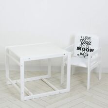 Дитячий дерев'яний Стільчик-трансформер для годування Color малиновий. Столик та стільчик для дівчинки