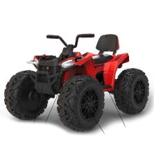 Дитячий одномісний електромобіль Квадроцикл 4WD M 4849EL-3 Джип на EVA колесах зі шкіряним сидінням / червоний