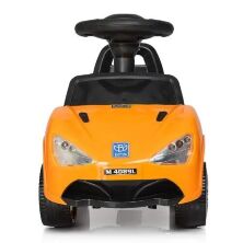 Дитяча каталка-толокар M 4089L-7, шкіряне сидіння, помаранчева