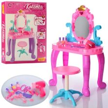 Дитячий туалетний столик, трюмо для дівчинки LIMO TOY 661-39 стільчик фен музика світло аксесуари рожевий