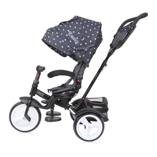 Велосипед-коляска дитячий триколісний Lorelli (Bertoni) Neo Black Crowns чорний