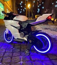 Дитячий електромобіль мотоцикл Bambi Racer M 4104EL-3 світло коліс червоний