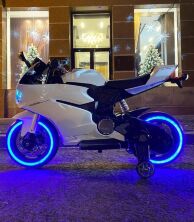 Дитячий електромобіль мотоцикл Bambi Racer M 4104EL-3 світло коліс червоний