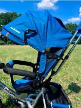 Дитячий велосипед коляска триколісна TILLY CAMARO T-362/2 з ігровою панеллю / колір синій