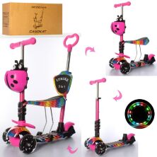 Самокат дитячий триколісний 5в1 (беговел) iTrike JR3-058-I-WP7 MAXI з кошиком і сидінням / рожевий**