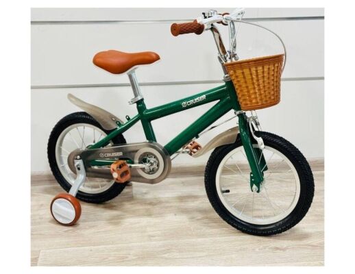 Дитячий алюмінієвий двоколісний велосипед 12 дюймів Maraton M01 з кошиком зелений