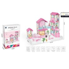 Будиночок пластиковий для ляльок 556-40A ляльковий Дім Трехрехэтажный "Dream Villa" з аксесуарами (184 предмета)**