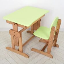 Дитяча дерев'яна регульована парта зі стільчиком 04-031GREEN Зелена**
