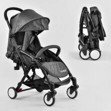 Прогулянкова дитяча алюмінієва коляска JOY W 3215 з підсклянником і чохлом на ніжки/сірий