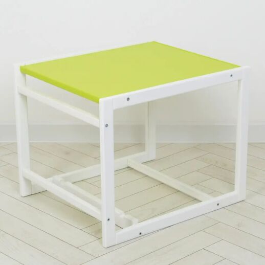 Дитячий дерев'яний Стільчик-трансформер для годування Color лайм. Столик та стільчик