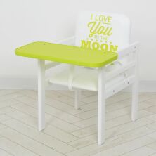 Дитячий дерев'яний Стільчик-трансформер для годування Color лайм. Столик та стільчик