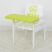 Дитячий дерев'яний Стільчик-трансформер для годування Color лайм. Столик та стільчик