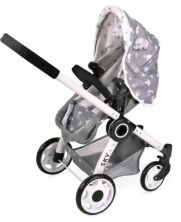 Коляска дитяча для ляльок класична прогулянкова DeCuevas 80535 люлька переноска сіра