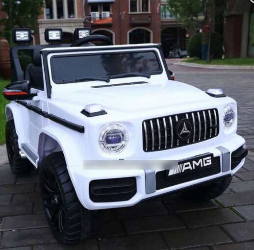 Дитячий двомісний електромобіль машина джип Mercedes 4WD T-7848 на EVA колесах білий