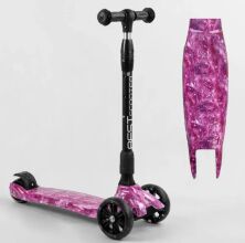 Складаний алюмінієвий самокат дитячий триколісний для дівчинки Best Scooter 15-546 MAXI рожевий