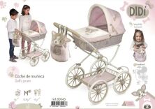Коляска для ляльок DeCuevas 80043 Лялькова коляска-люлька "Реборн" з сумкою-рюкзаком DIDI / рожева**