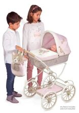 Коляска для ляльок DeCuevas 80043 Лялькова коляска-люлька "Реборн" з сумкою-рюкзаком DIDI / рожева**