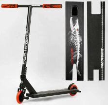 Трюковий двоколісний самокат Best Scooter BC-60444 "Barracuda" HIC-система ПЕГИ Алюмінієвий диск і дека