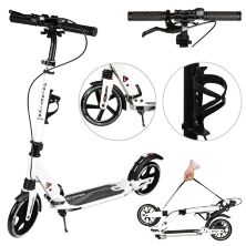 Алюмінієвий двоколісний самокат для дітей від 7 років GS-0061 Black з ручним і ножним гальмом/чорним