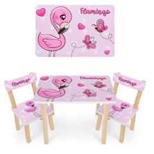 Дитячий стіл з двома стільчиками Bambi 501-71 Фламінго**