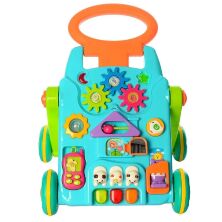 Каталка-ходунки-штовхач 869-15A Ігровий центр + столик з пианином (трещітка телефон-пищалка)**