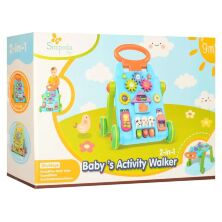 Каталка-ходунки-штовхач 869-15A Ігровий центр + столик з пианином (трещітка телефон-пищалка)**