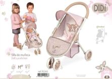 Коляска прогулянкова для ляльки DeCuevas 90243 Лялькова триколісна (ручка 55см). Серія DIDI / Рожева**