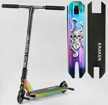 Трюковий двоколісний самокат Best Scooter KR-64084 "Kraken" HIC-система ПЕГИ Алюм. диск і дека АНОДОВАНИЙ