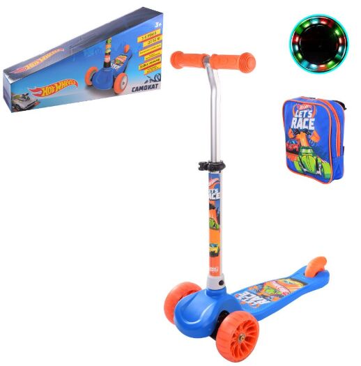 Оригінальний триколісний самокат "Hot Wheels" із зображенням Хот Вілс