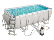 Каркасний прямокутний басейн ЗІ СХОДАМИ і пісочним фільтром Bestway 56457 розмір 412х201х122см Обсяг 8124л