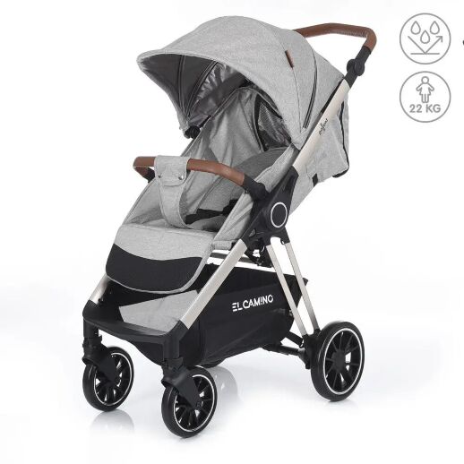 Прогулянкова алюмінієва коляска EL CAMINO GALLANT v.2 ME 1071-1 Cloud Gray на Єва колесах / сіра