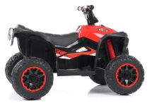 Дитячий одномісний електромобіль Квадроцикл M 4959EBLR-3 Джип з ПУЛЬТОМ / зі шкіряним сидінням / червоний