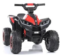 Дитячий одномісний електромобіль Квадроцикл M 4959EBLR-3 Джип з ПУЛЬТОМ / зі шкіряним сидінням / червоний