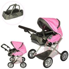 Коляска Демісезонна Трансформер для ляльки 65826 Лялькова металева з люлькою-перенесенням**