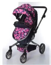Коляска-трансформер для ляльок 2в1 Carrello Fortuna 9695 HOT PINK лялькова малинова