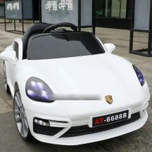 Дитячий одномісний електромобіль Легкова машина Спорткар Porsche T-7660 на EVA колесах білий